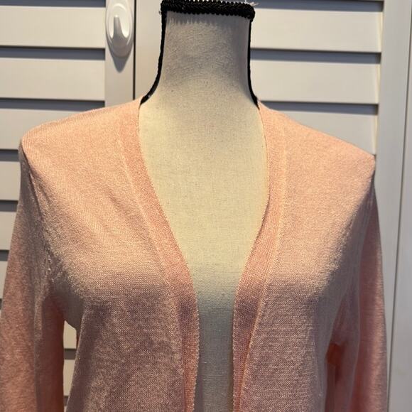 Halogen NWT Pink Open-Front Cardigan in Linen/ Viscose blend. - Picture 2 of 8